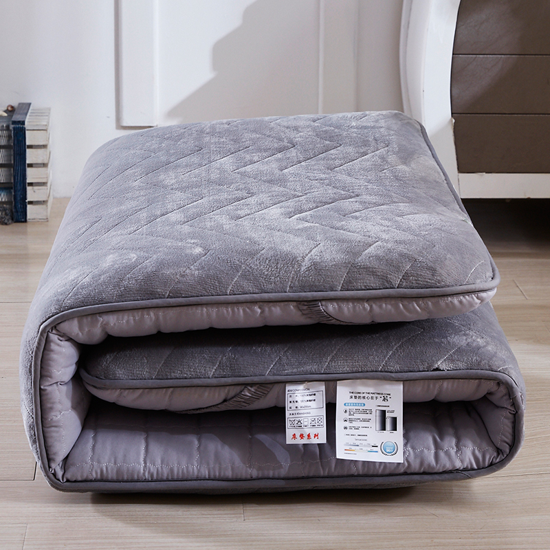 床垫子冬季加厚法兰绒软垫家用双人床褥垫宿舍可折叠垫被租房专用