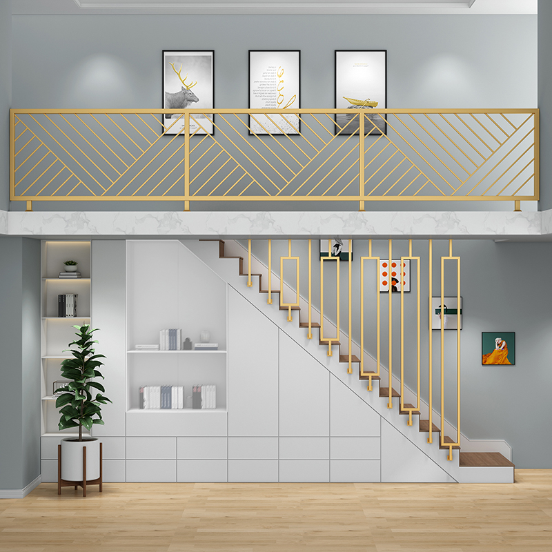 铁艺楼梯扶手室内阳台护栏围栏家用飘窗阁楼走廊栏杆装饰简约定做