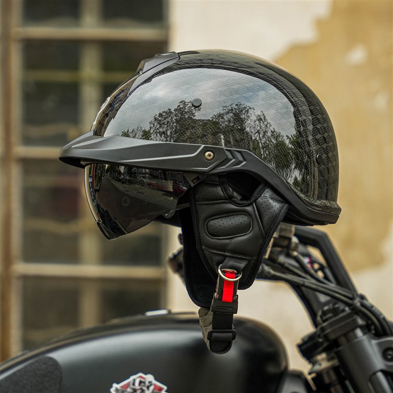 RSV碳纤维复古摩托车头盔巡航半盔男女机车头盔夏季哈雷踏板瓢盔