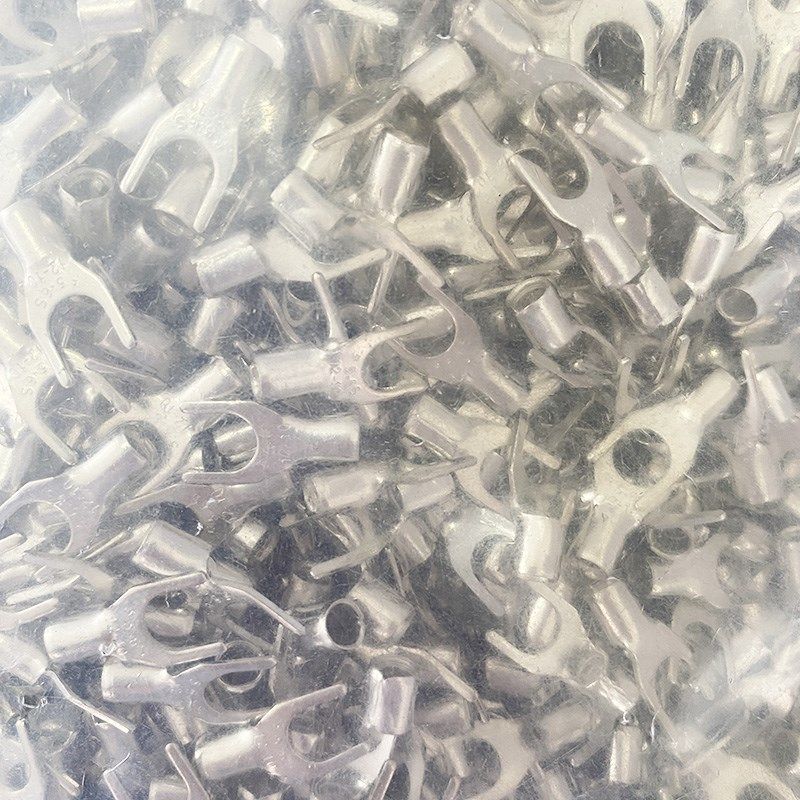 100只SNB3.5-6冷压叉形Y型U型裸端头紫铜焊口接线端子