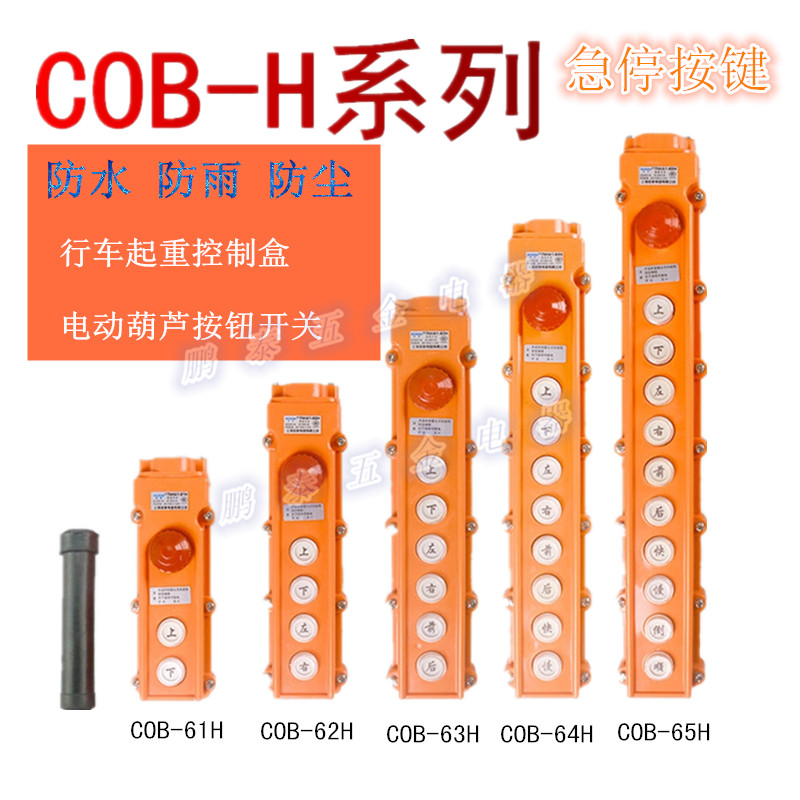 COB-61H防水起重机吊葫芦控制开关C0B-62H防尘吊机按钮63H带急停