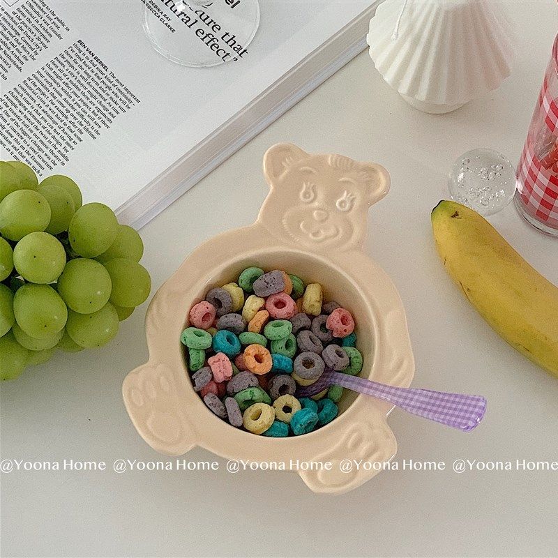 Yoona 法式 ins 可爱小熊卡通甜品碗居家 用餐少女心 甜品碗
