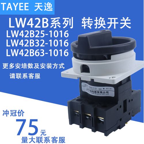 上海天逸 LW42B32-1016/LF101C22 凸轮通断选择开关25A 63A 100A