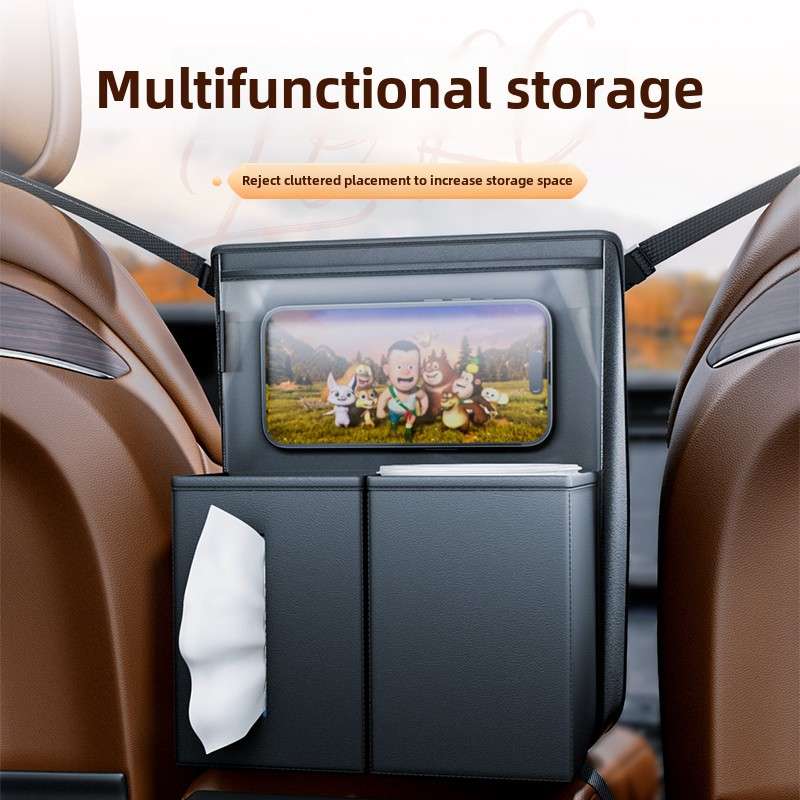Car Center Organizer - Hanging Storage & Tissue Box Holder
