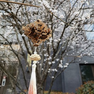 斗拱风铃柚子模型樱桃木R挂饰车载挂件