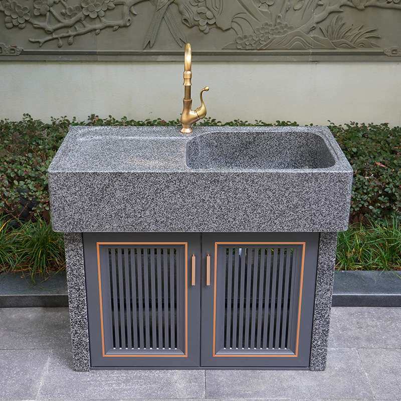 天然大理石洗衣池带搓板阳台家用庭院水池台盆花园户外石头洗水槽
