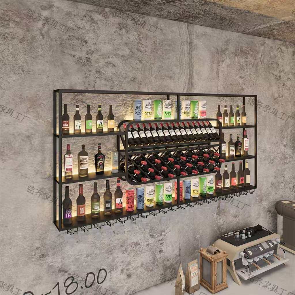 酒柜酒架置物架壁挂墙壁装饰架红酒放置架高脚杯架倒挂红酒架摆件