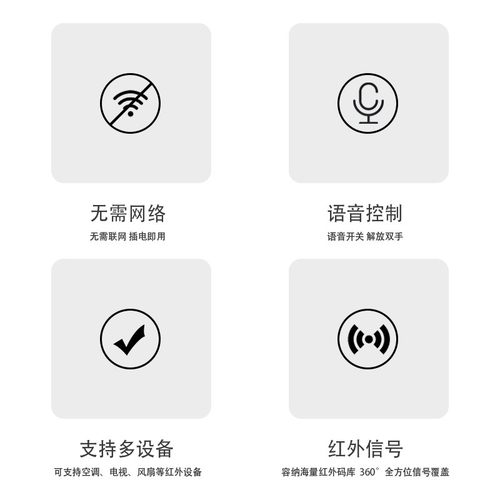 聆巨离线语音遥控器万能通用红外家电控制智能声控空调电视风扇