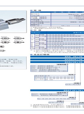 AirTAC亚德客ACQ80/100X5X10X15X20X25X30X35X40X50SBB薄型气缸
