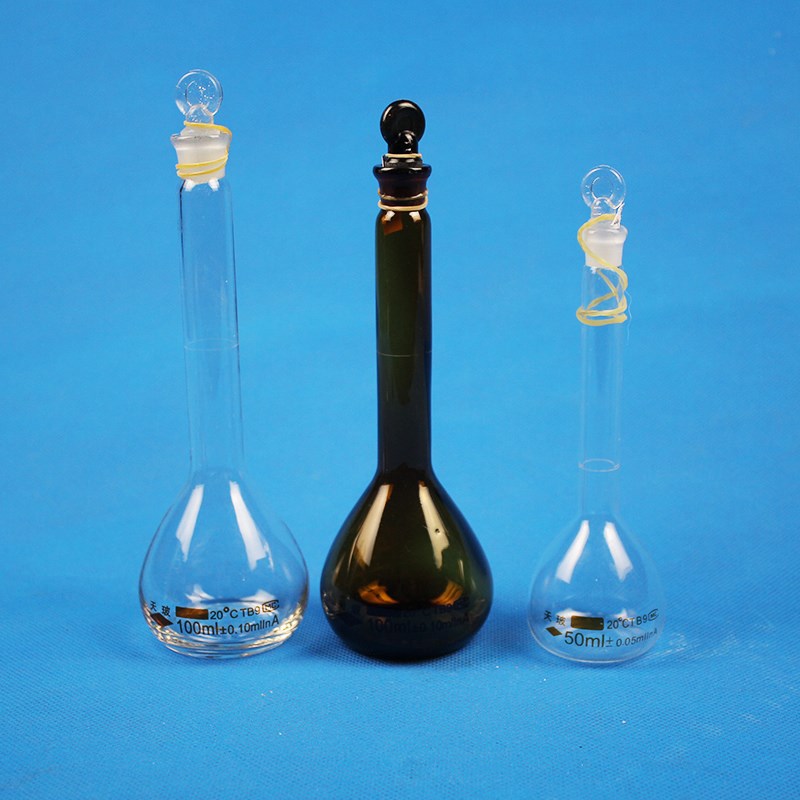 天玻 玻璃  A级 容量瓶 具塞透明棕色1 5 10 100 500 1000 2000ml