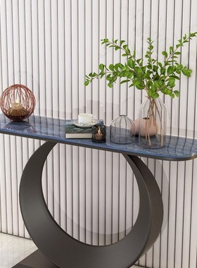 意式轻奢岩板玄关桌进门入户靠墙客厅酒店现V代简约摆件落地