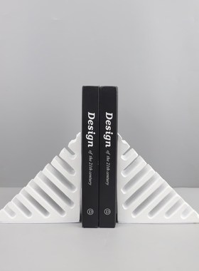 现代简约树脂三角形书挡书立摆件客厅书房玄关P电视柜软装家居饰