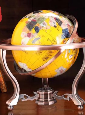 星禾欧式轻奢宝石地球仪摆件办公书房桌I面装饰品公司开业乔迁礼