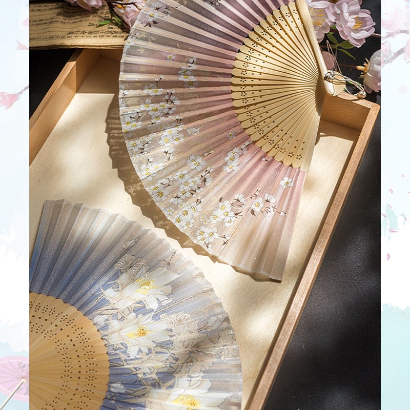 折扇结实耐用扇子折扇古风竹扇舞蹈扇中I国风儿童复古古典团扇渐