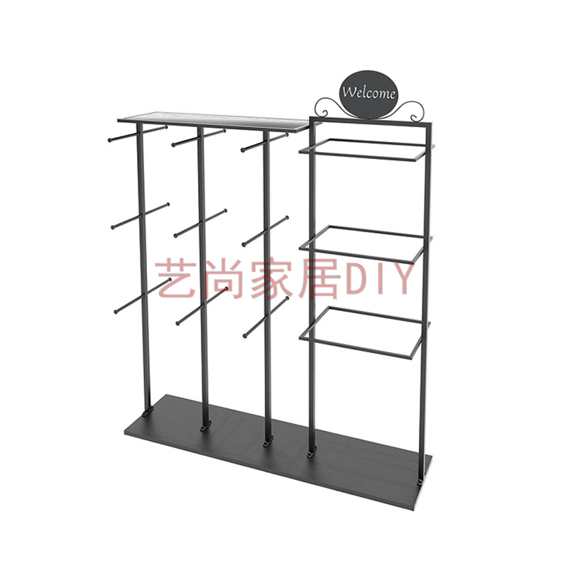 铁艺内衣架子展示架内裤货架文胸落地陈列架创意金属衣架顶带隔板