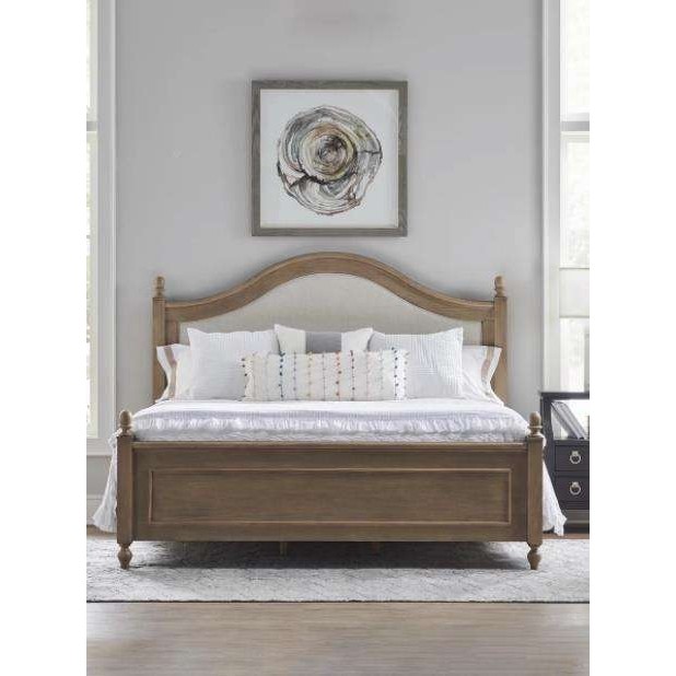 RH美式乡村实木床双人床主卧1.8米法式复古高端婚床橡木床原木床