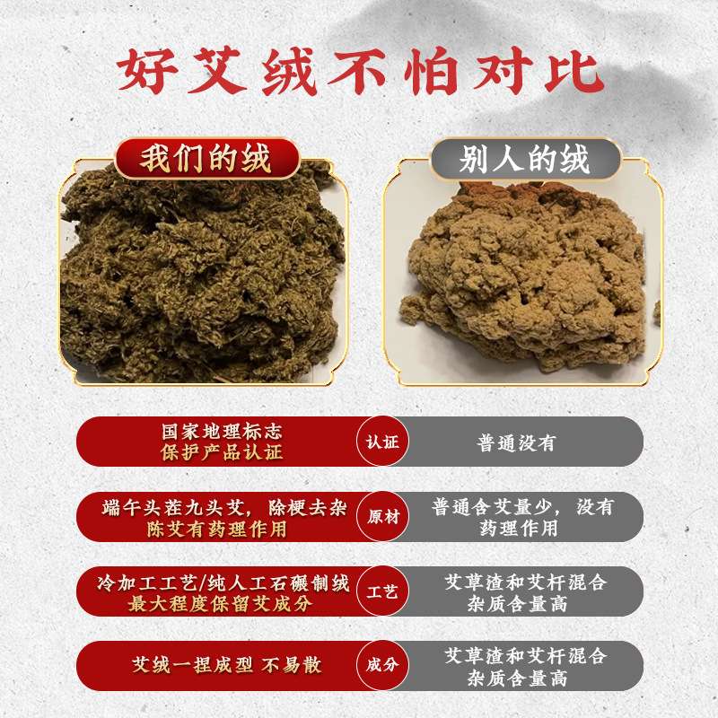艾绒 散装石碾制绒厂家直销汤阴九头仙艾三年陈艾袋装理疗艾草