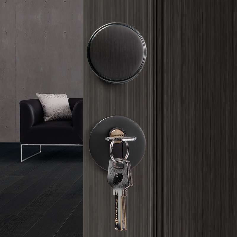 双面房门锁KR-FMS09带钥匙门锁卧室内静音隐形锁具门把手斜舌木门