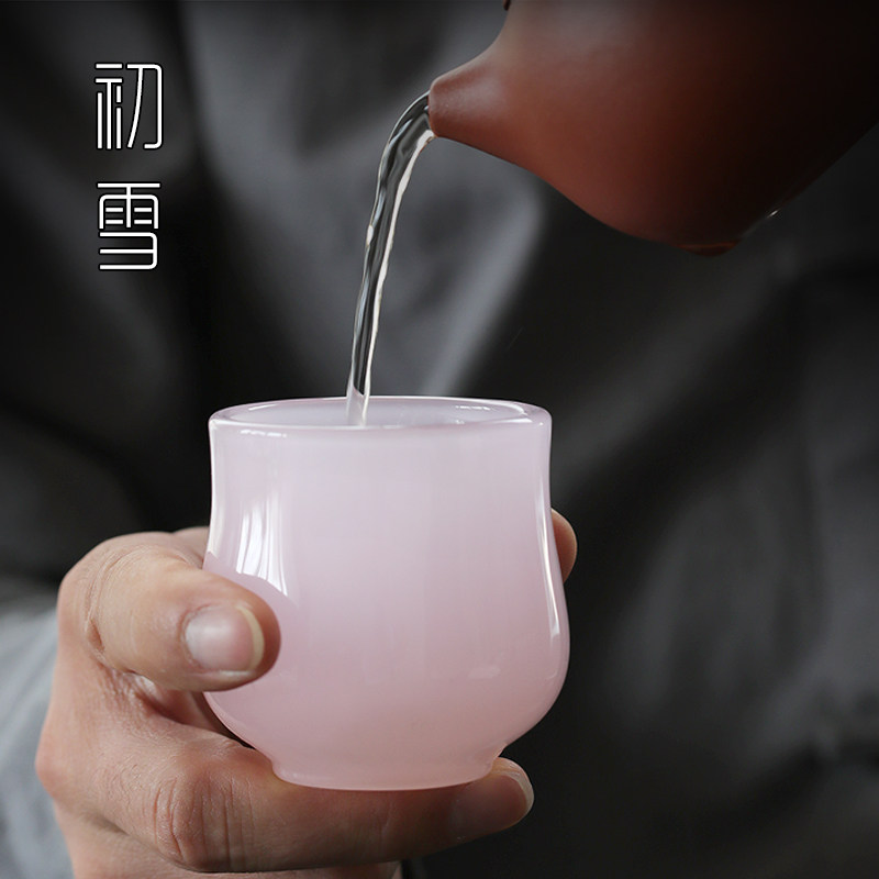 琉璃主人杯单杯女士个人迷你功夫茶具小茶杯羊脂玉瓷品茗杯子