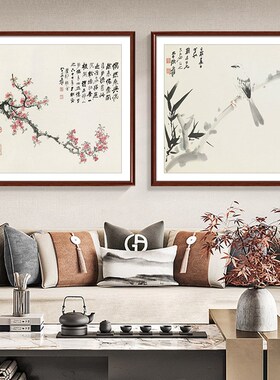 张大千兰花图客厅装饰画沙发背景墙壁画餐厅饭厅花卉斗方国画挂画