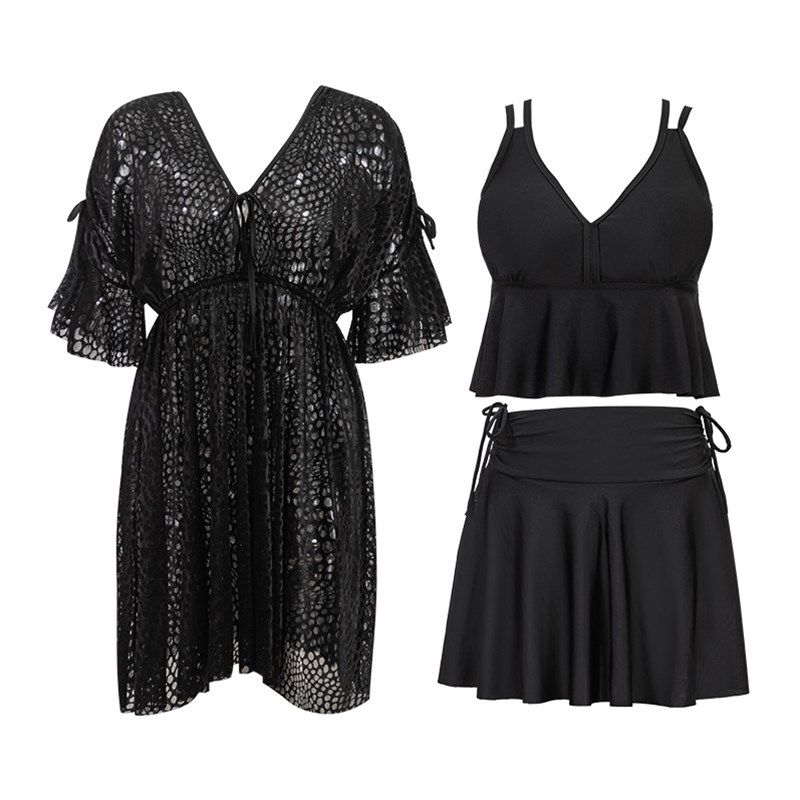 泳衣女士200斤分体三件套大码2025新款遮肚显瘦遮肉宽松加肥300斤