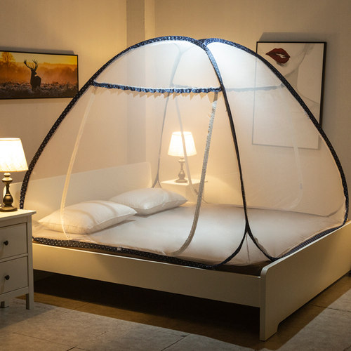 蒙古包蚊帐家用免安装夏天加密加厚拉链1.2米1.5m单人床方便拆洗