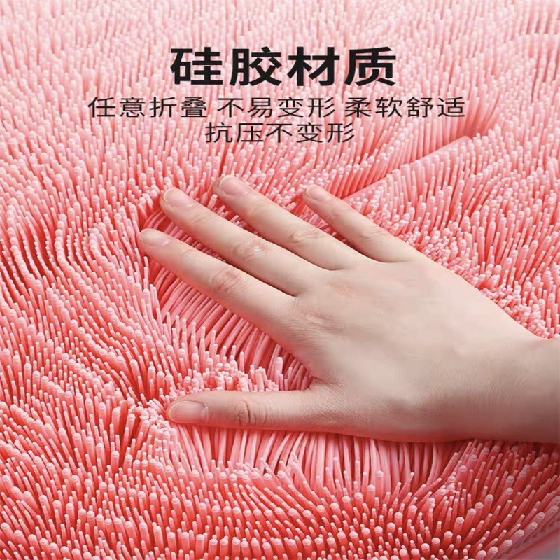 硅胶一体成型沐浴垫浴室洗脚垫搓澡垫超大吸盘防滑垫懒人搓背神器