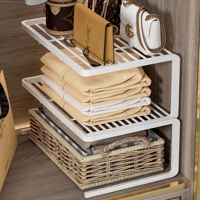 衣柜分割神器衣橱隔板分层收纳架卧室改造隔层板衣物柜子内隔断格