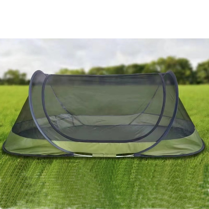 免安装速开帐篷行军床单人帐折叠午休床防虫网帐户外野营单人蚊帐