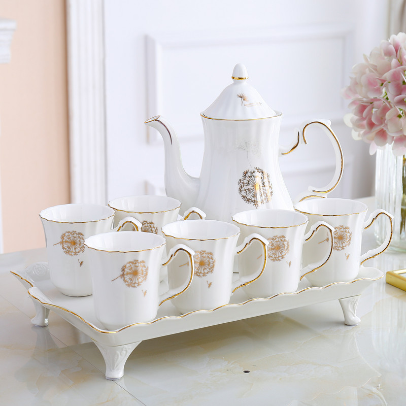 陶瓷水杯家用套装杯具杯子套杯欧式客厅水具茶具茶壶茶杯简约套装