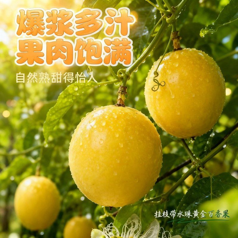 广西黄金百香果甘甜多汁当季水果到手20个/50-60g送2把开果器