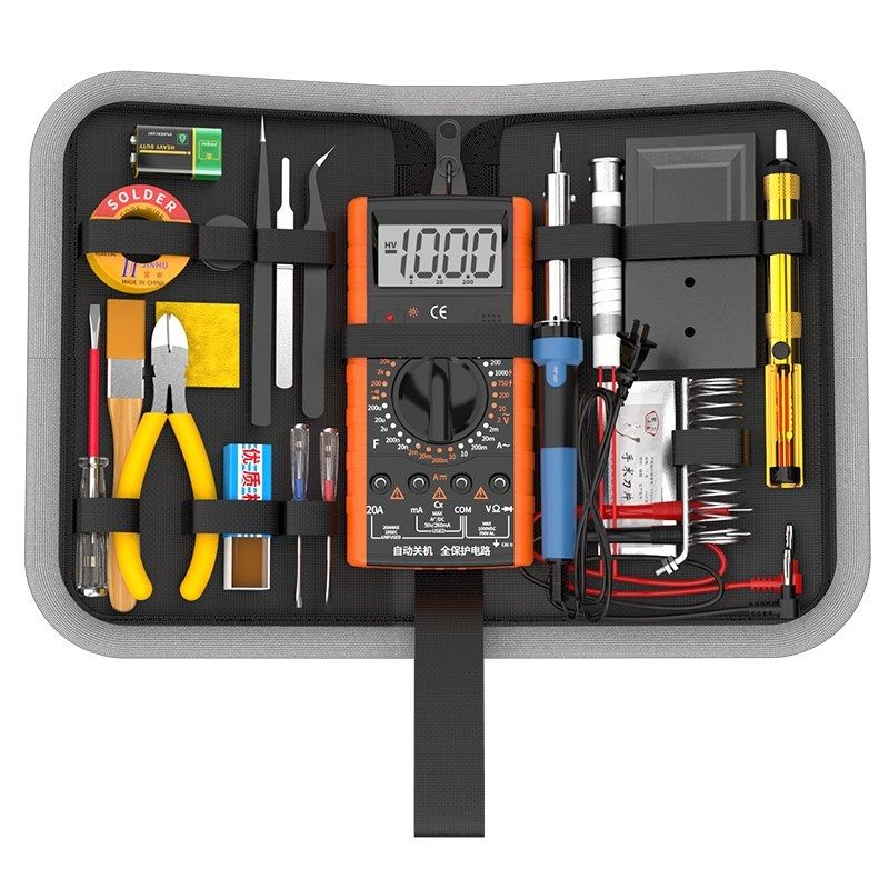 万用表电烙铁级工具箱工具包恒温家用学生用电子维修焊接套装