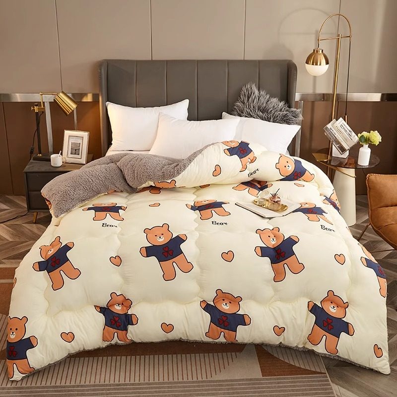 学生被子冬被加厚保暖羊羔绒棉被宿舍单人秋冬被芯双人太空被褥子