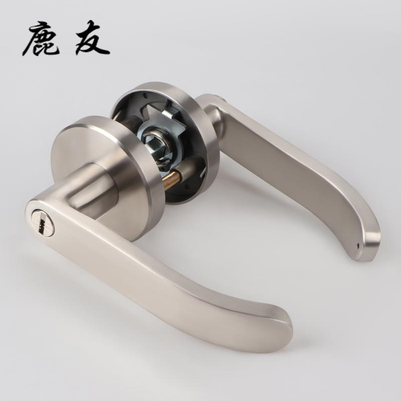 三杆式球型执手锁室内卧室门锁三柱式不锈钢门锁卫生间门锁隐私锁