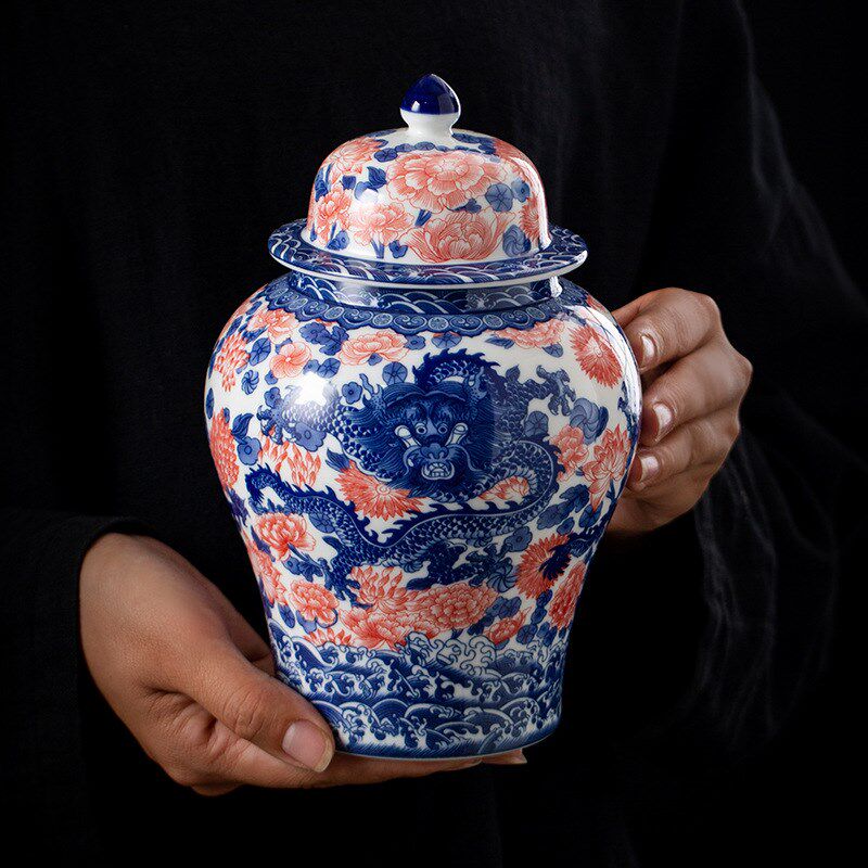 高档陶瓷茶叶罐密封罐  家用大号复古将军罐 龙凤存储罐结婚摆件,包装,茶叶包装,淘宝优惠券,粉丝福利购,淘宝优惠卷