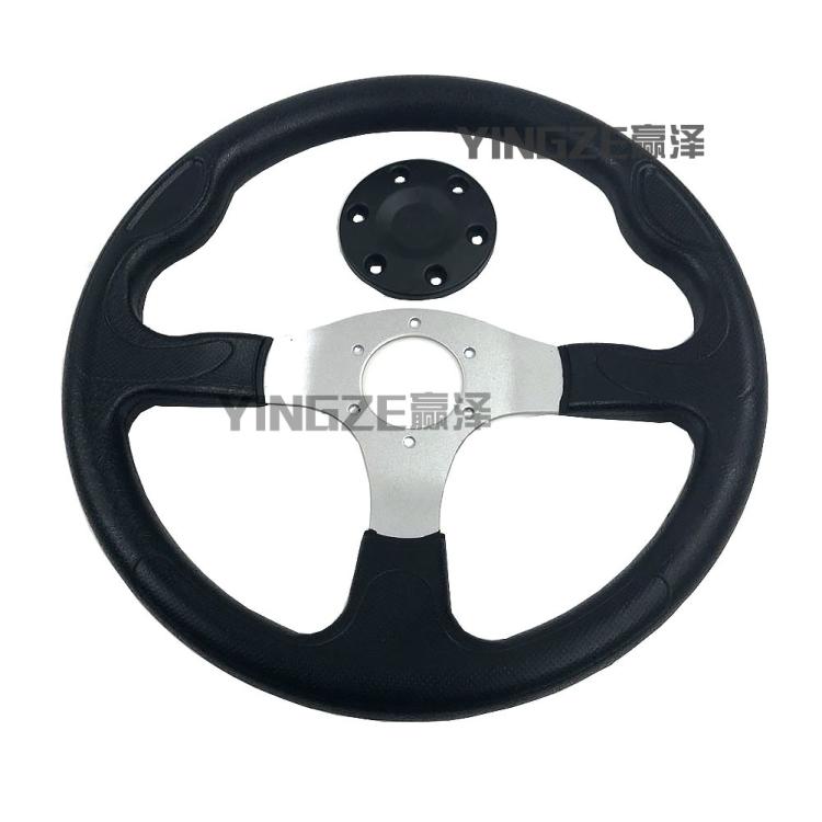 自制四轮卡丁车配件钢管车改装350mm方向盘 六孔转向盘手把盘