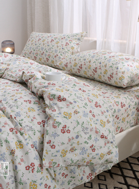 红色 秋冬被套单件100全棉被罩学生150x200x230双人田园文艺