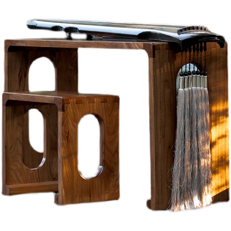 实木老榆木古琴桌凳燕尾榫卯擦生漆环保无异味扬州古琴初学者