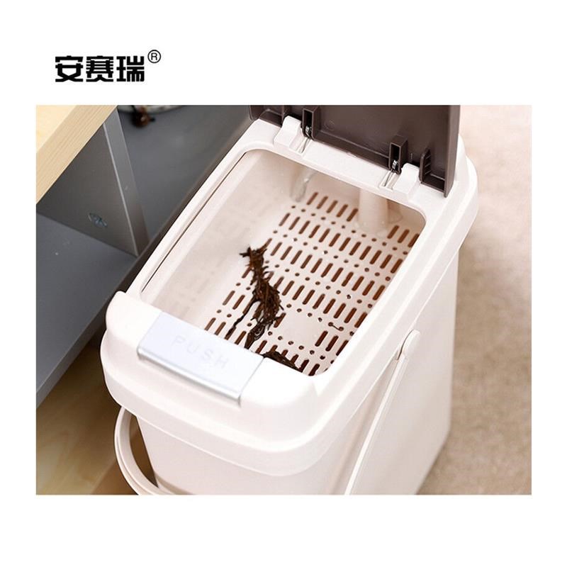 茶渣桶塑料按压式方形茶水桶10L商用办公室手提垃圾桶过滤