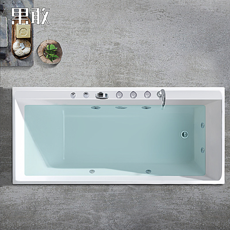 果敢薄边冲浪按摩简约亚克力轻奢家用特大内空浴缸1-1.7米257