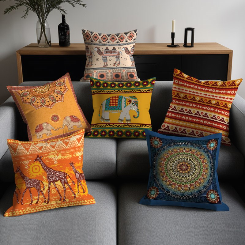 民族风复古抱枕套波西米亚方形靠垫民宿卧室客厅沙发靠背轻奢腰枕