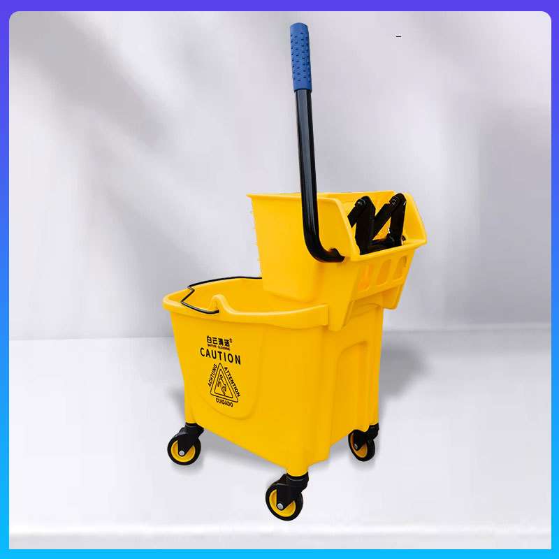 白云榨水车AF08080B单桶榨水车32L挤拖把水桶家用挤水桶酒店清洁