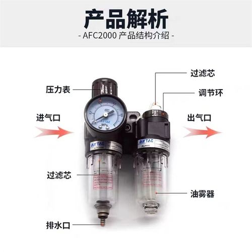 亚德客油水分离器BFC/AFR/AR/BFR/AFC2000/3000/4000气源二联件