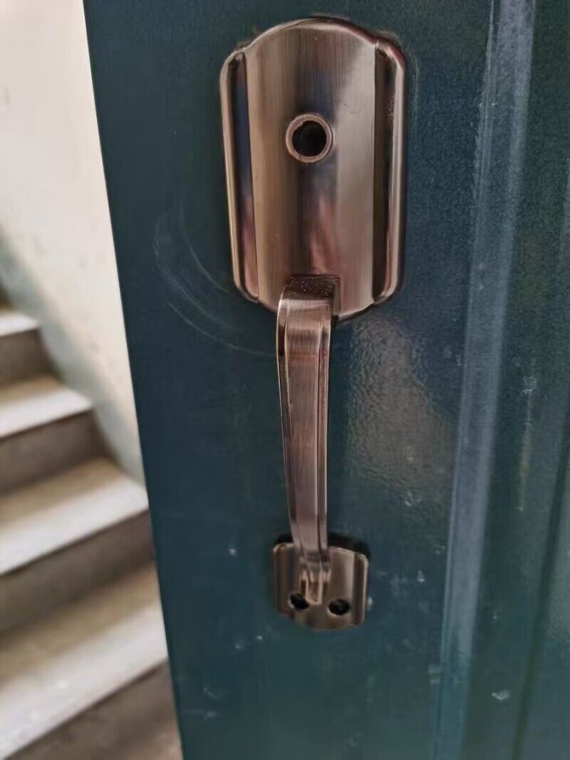 老式佳卫石牛步阳自动锁拉手 防盗门外装门锁把手 大小孔金属执手