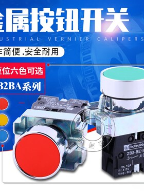电源启动开关XB2BA31/42/51/61/21/11金属按钮开关自复位点动圆形