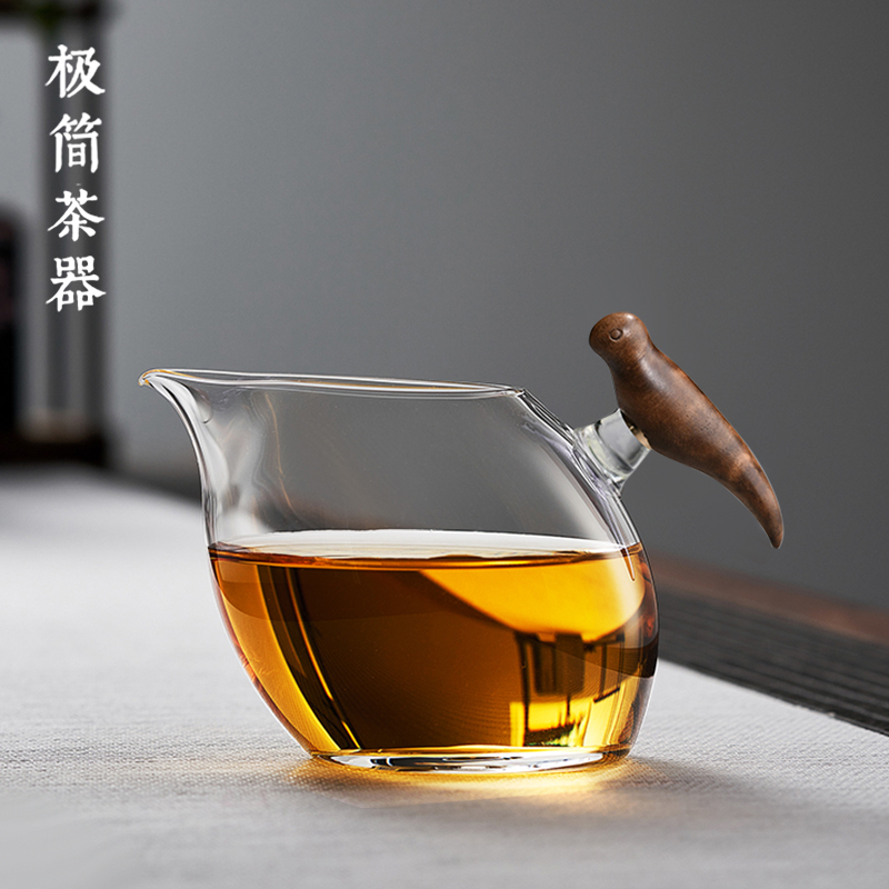 喜上眉梢玻璃公道杯加厚耐热单个匀杯日式茶具配件茶海分茶器