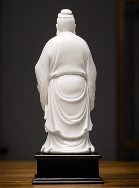 陶瓷孔子摆件白瓷人物雕像孔夫子像雕塑书房客厅酒柜送老师纪念品