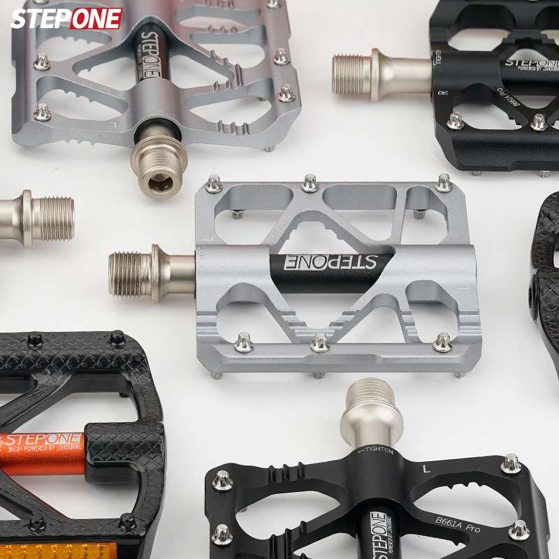 STEPONE脚踏钛合金山地公路自行车踏板 防滑超轻铝合金三培林脚蹬