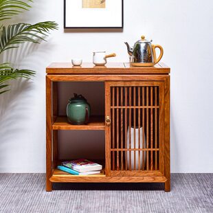 花梨木茶水柜新中式家用实木茶桌边几烧水几红木茶几刺猬紫檀茶架