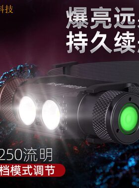 松美H02A-SST40 XML2充电头灯矿灯轻便户外跑步登山夜钓骑行